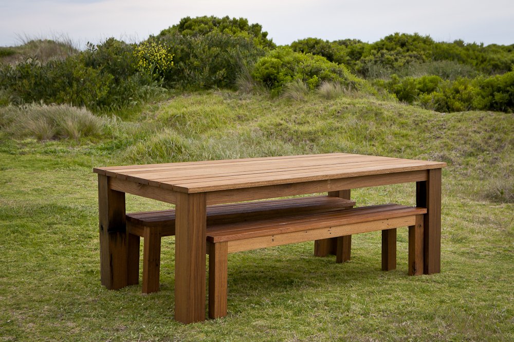 Hardwood outdoor dining table sale